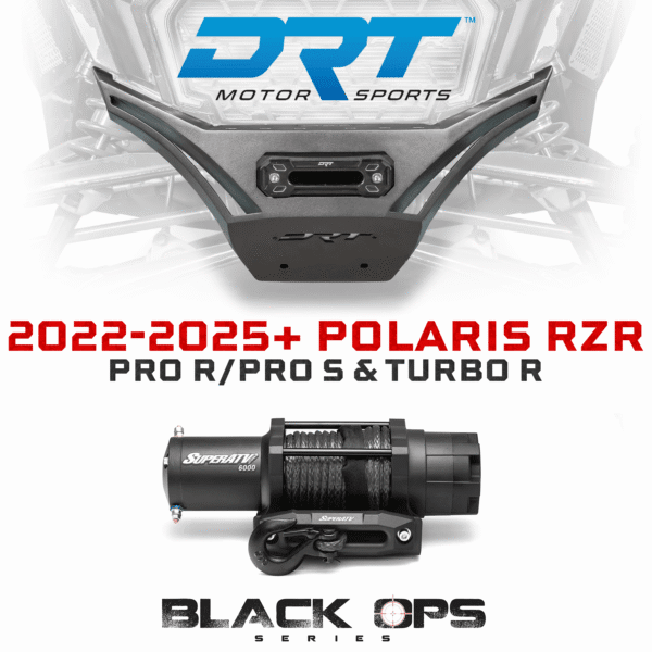 drt motorsports v2 front bumper black ops 6000lb winch polaris rzr pro r pro s turbo r