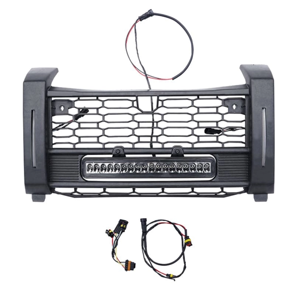 kemimoto front mesh grill with accent light for polaris xpedition adv xp 7
